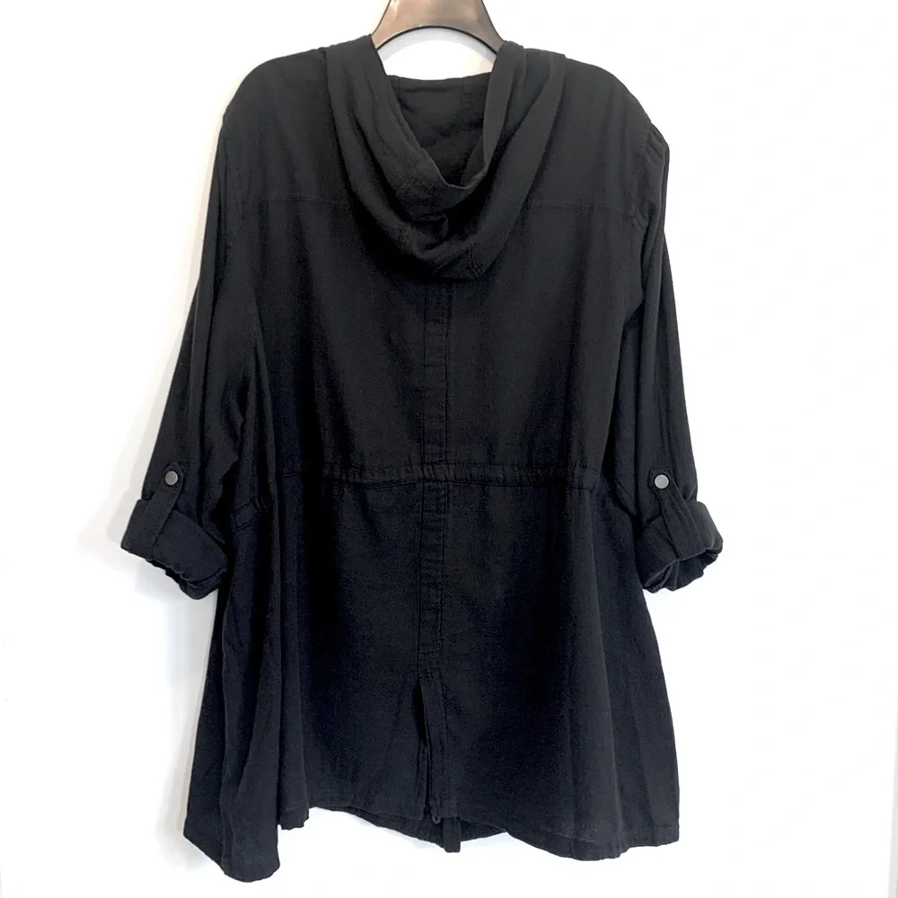 Torrid Anorak Hooded BLACK Chore Utility Jacket 4X